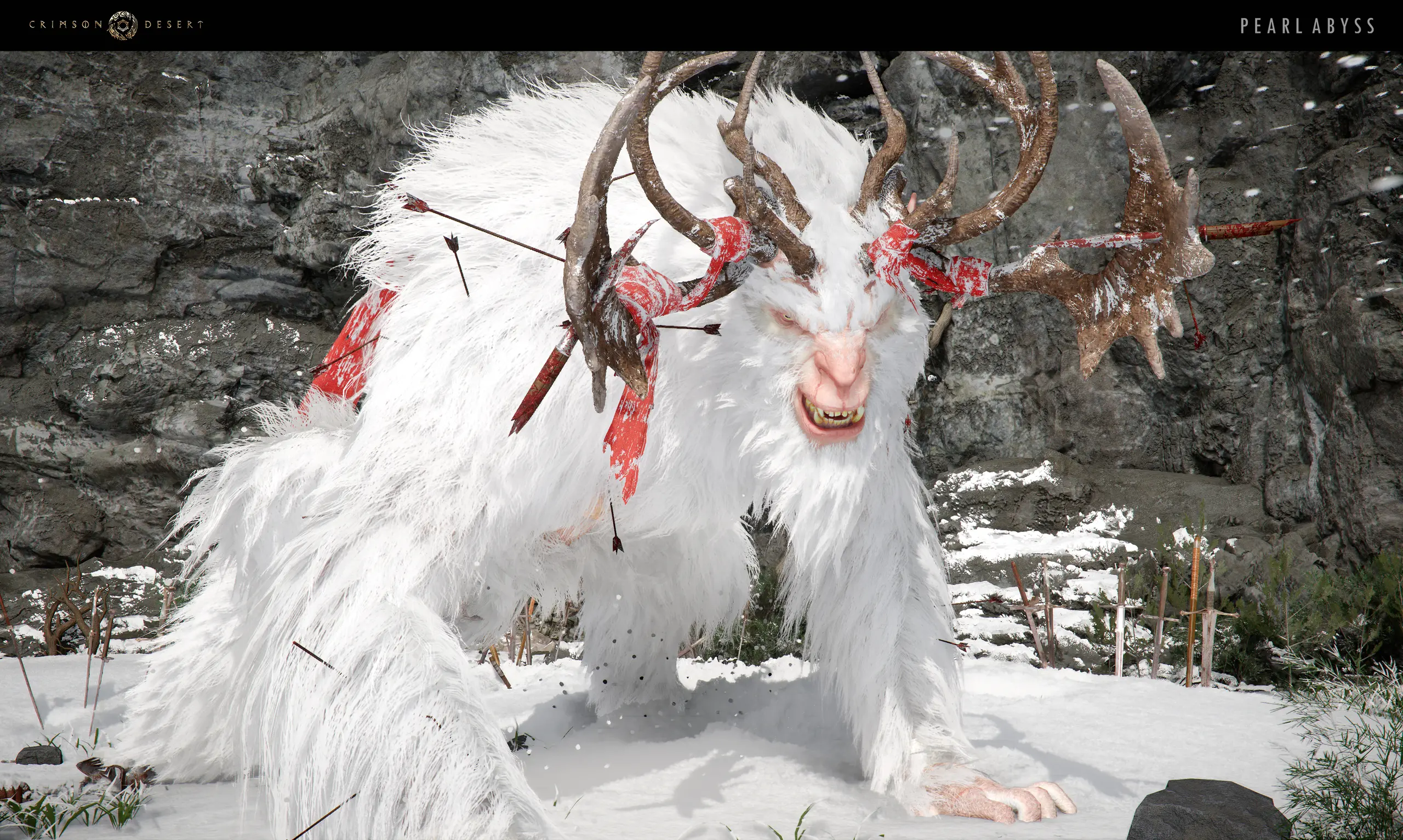 Official Crimson Desert Fan Kit screenshot of the White Horn boss